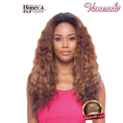 Vanessa Honey-4 Brazilian Human Hair Blend Lace Front Wig - T4HB HELENA